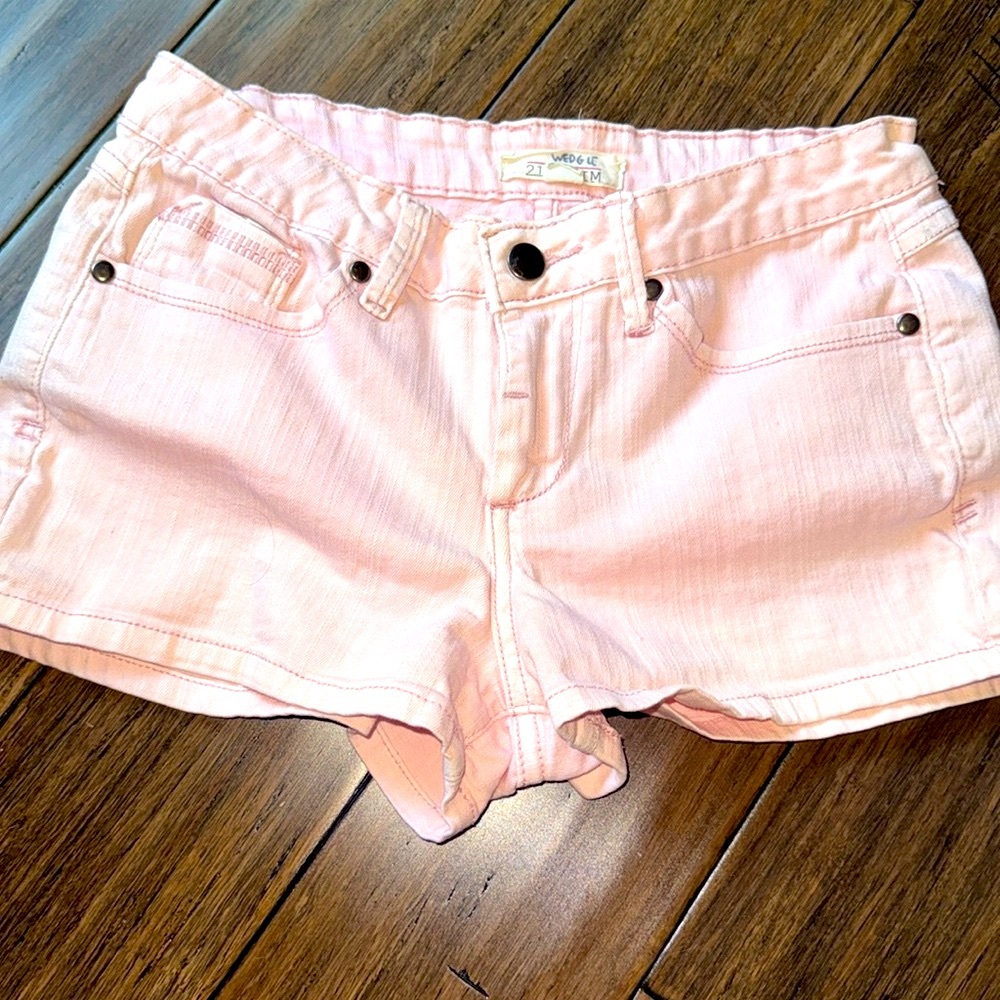Forever 21 Baby Pink Bleached Denim Shorts